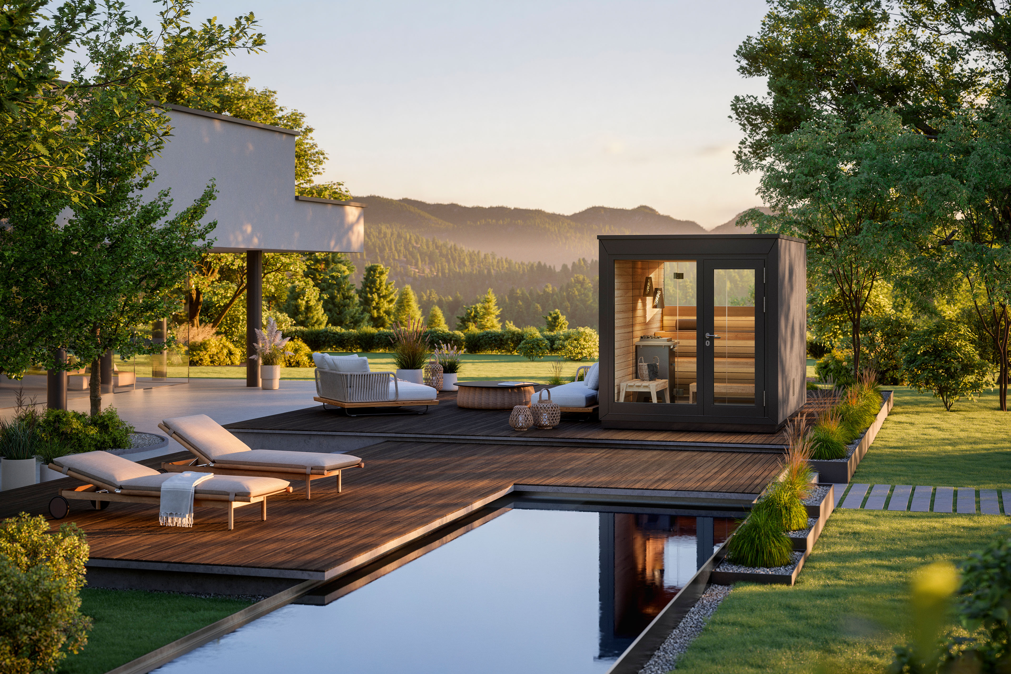 TARAS outdoor sauna: Suitable for gardens & terraces - KLAFS