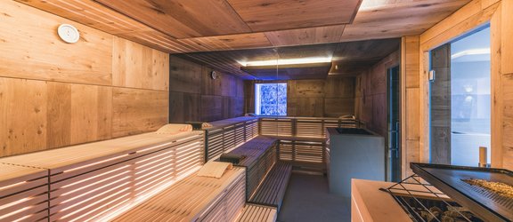 Schlosshotel Spa Ischgl sauna in oak