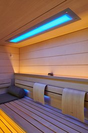 KLAFS Sauna Aura interior and lighting