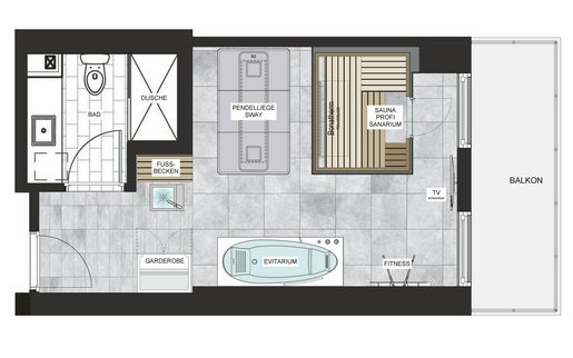 Conversion into a spa suite: Version 2