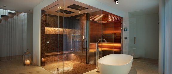 KLAFS Sauna Aurora with steam shower