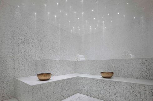 Steam bath starry sky lighting in fiber optics, Hotel Faena