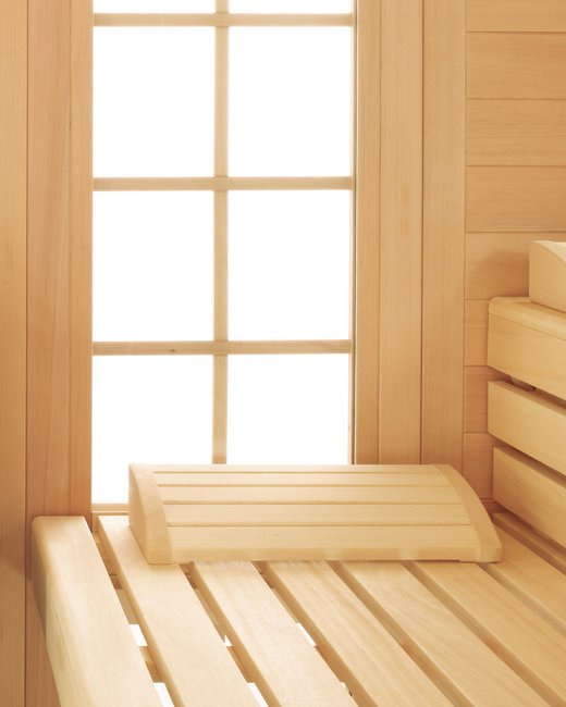 EMPIRE sauna made of solid wood, interior in Karelian spruce and Canadian hemlock